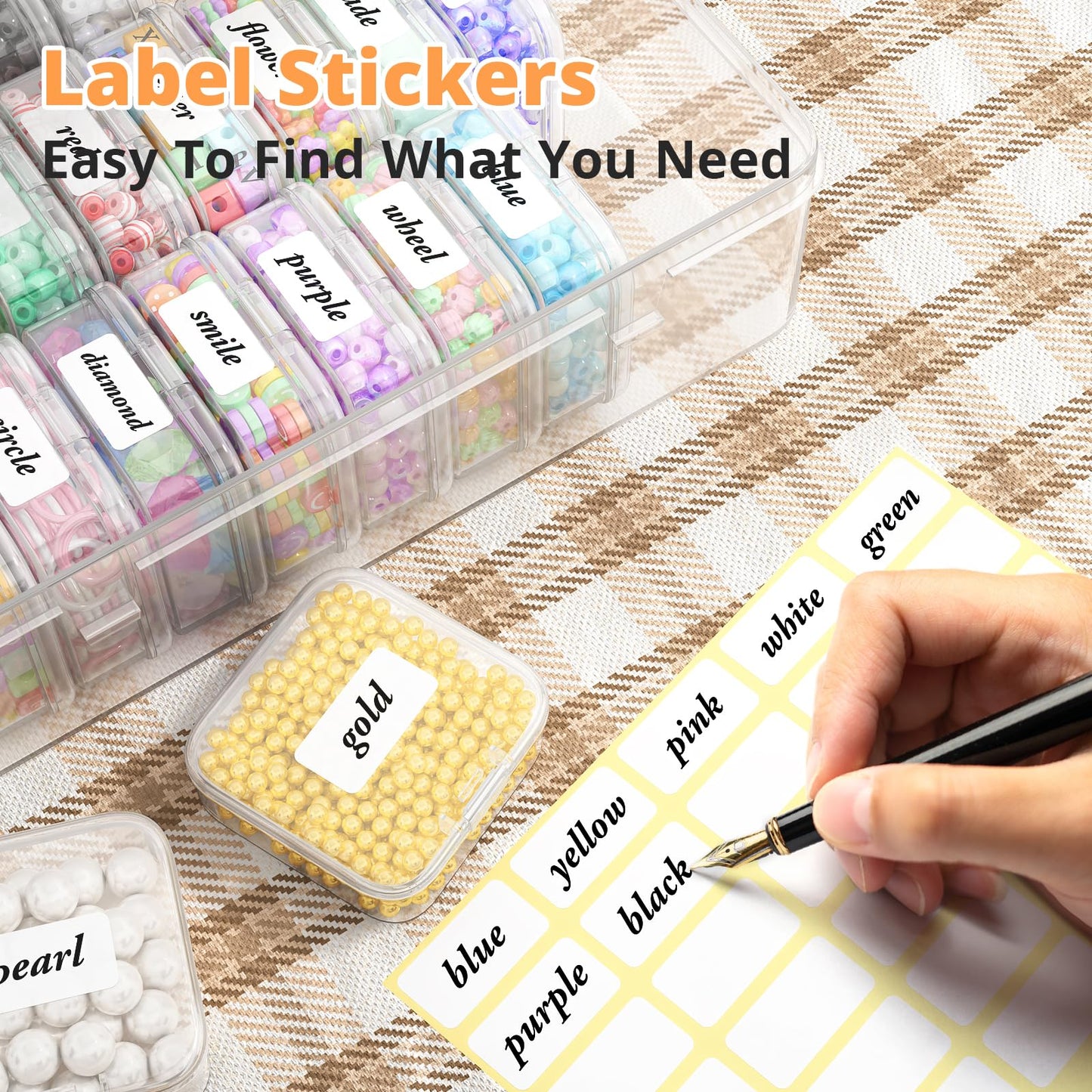 Bead Organizer Box, 31Pcs Small Bead Organizers and Storage Plastic Cases Mini Clear Bead Storage Containers Boxes with Hinged Lid and Rectangle for Bracelet Making DIY Jewelry Craft Nail