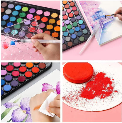 Watercolor Paint,48 Colors Washable Watercolor Paint Set With Brush, Refillable Water Brush Pen, Palette, and Water-Washable Paints for Kids, Adults and Artists.