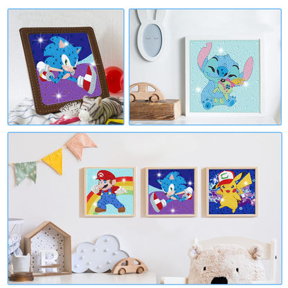 Diamond Art Kits for Kids - 4 Pack Diamond Art Painting Kits for Kid - Arts and Crafts for Kids Ages 8-12 - 5D Diamond Art Paint by Number Dots - GEM Art for 5 6 7 9 10 Year Old Girls Boys Gifts