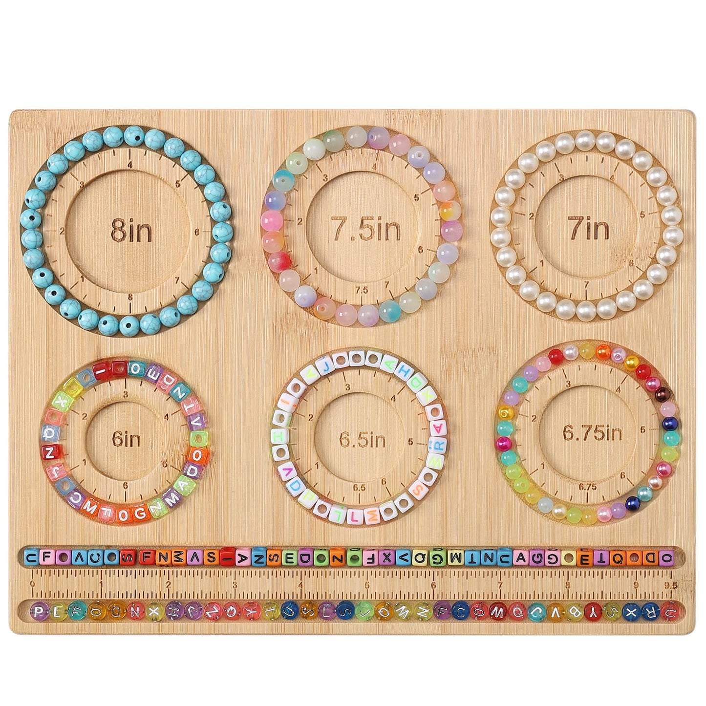 Bead Board for Jewelry Making, Bamboo Beading Board for Jewelry Bracelet Making, DIY Bracelet Bead Board