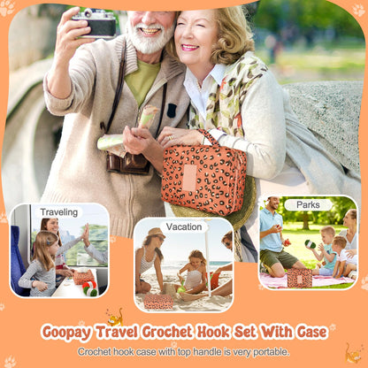 Crochet Kit Beginners Crochet Hook Set with Crochet Yarn,58PCS Portable Crochet Set Ergonomic Crochet Hooks Travel Knitting Crochet Supplies