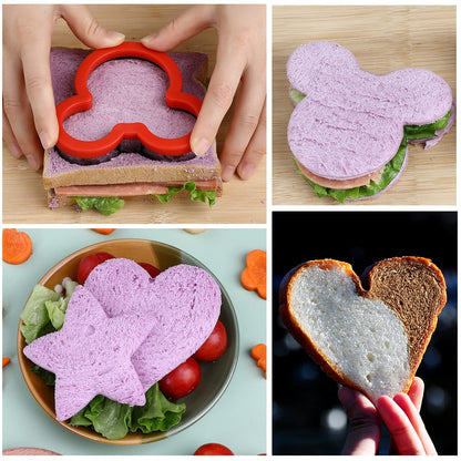Sandwich Cookie Cutters Set, Dinosaur,Heart,Star,Mouse,Sandwich Knife Cookie Knife Vegetable Cutter Food Grade Cookie Mould.(12Pcs)