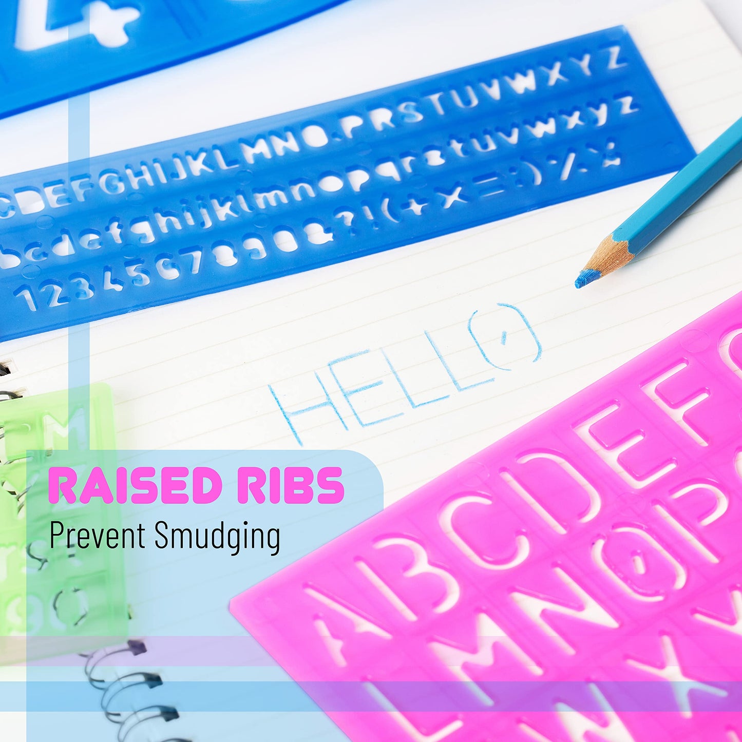 Letters and Numbers Alphabet Templates, Letter Stencils, Pack of 5