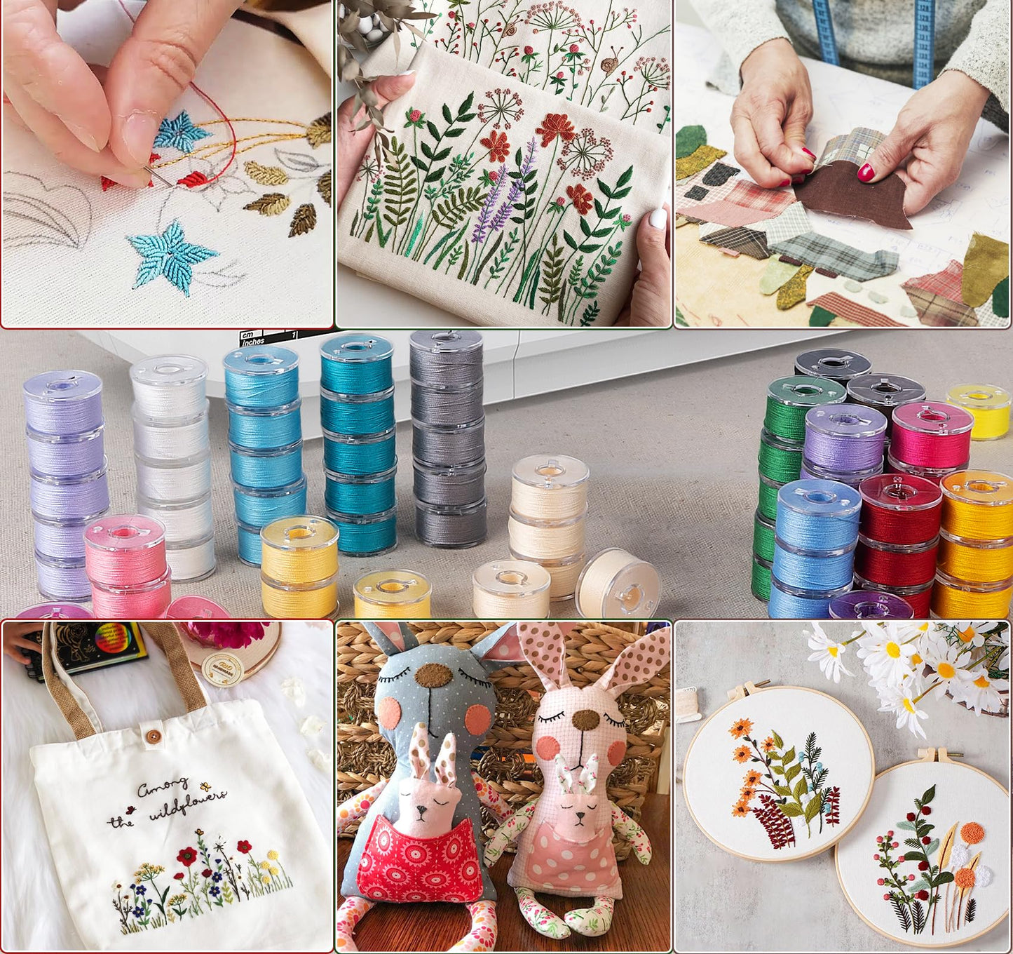 210 Pcs Prewound Bobbin Thread, 36 Colors Sewing Thread, Polyester Thread, SizeA Class15 Bobbin Singer/Brother/Janome/Embroidery Machine