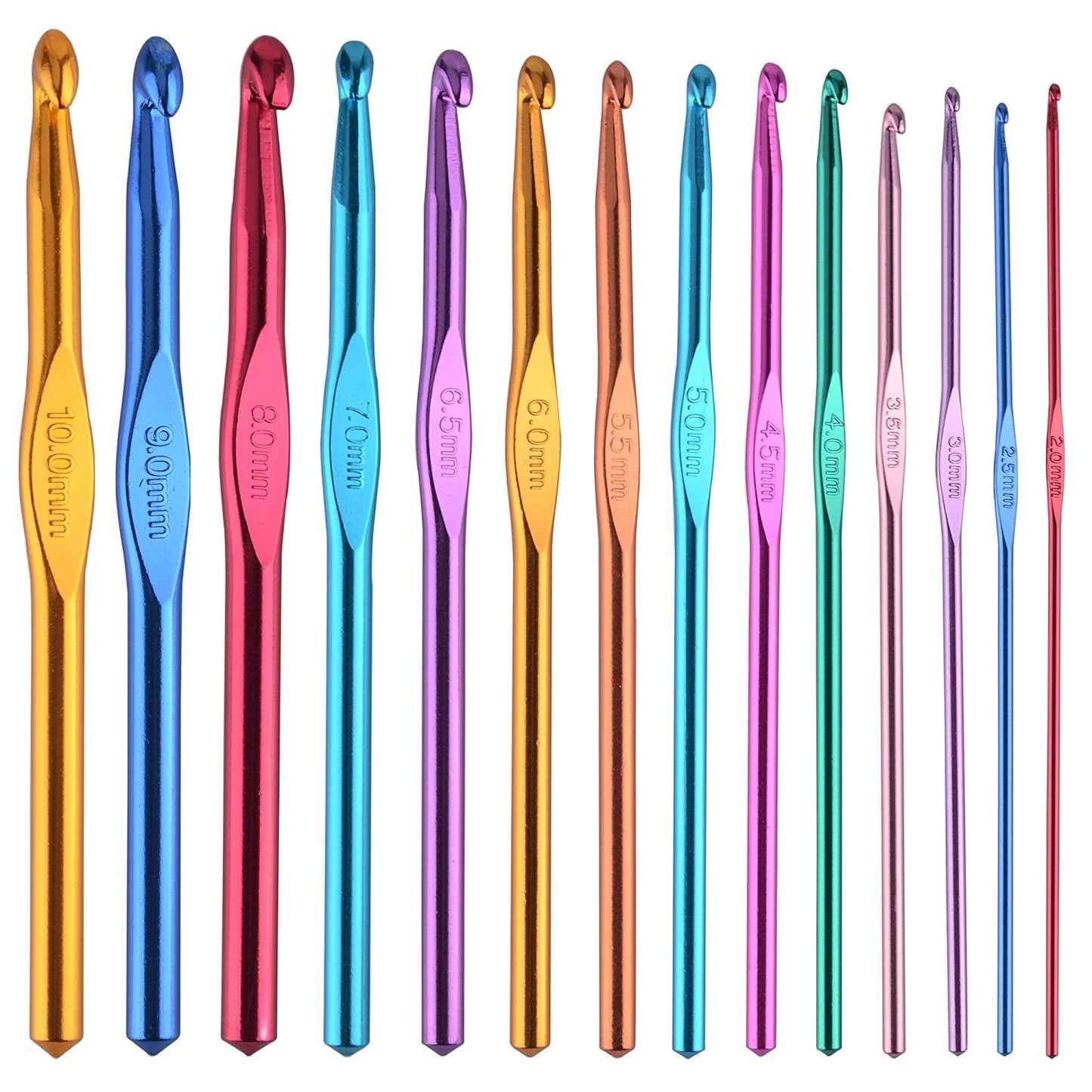 14 pcs Multicolor Aluminum Crochet Hooks Knitting Needles Craft Yarn 2-10mm …