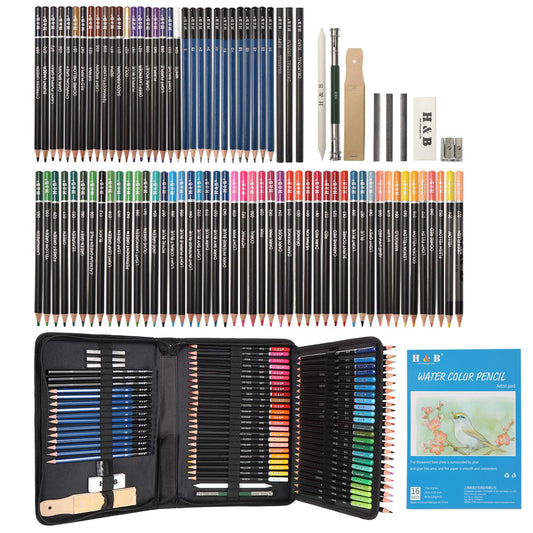 Sketching and Drawing Colored Pencils Set 96-Pieces,Art Supplies Painting Graphite Professional Art Pencils Kit,Gifts for Teens & Adults Drawing Charcoal Tool Set