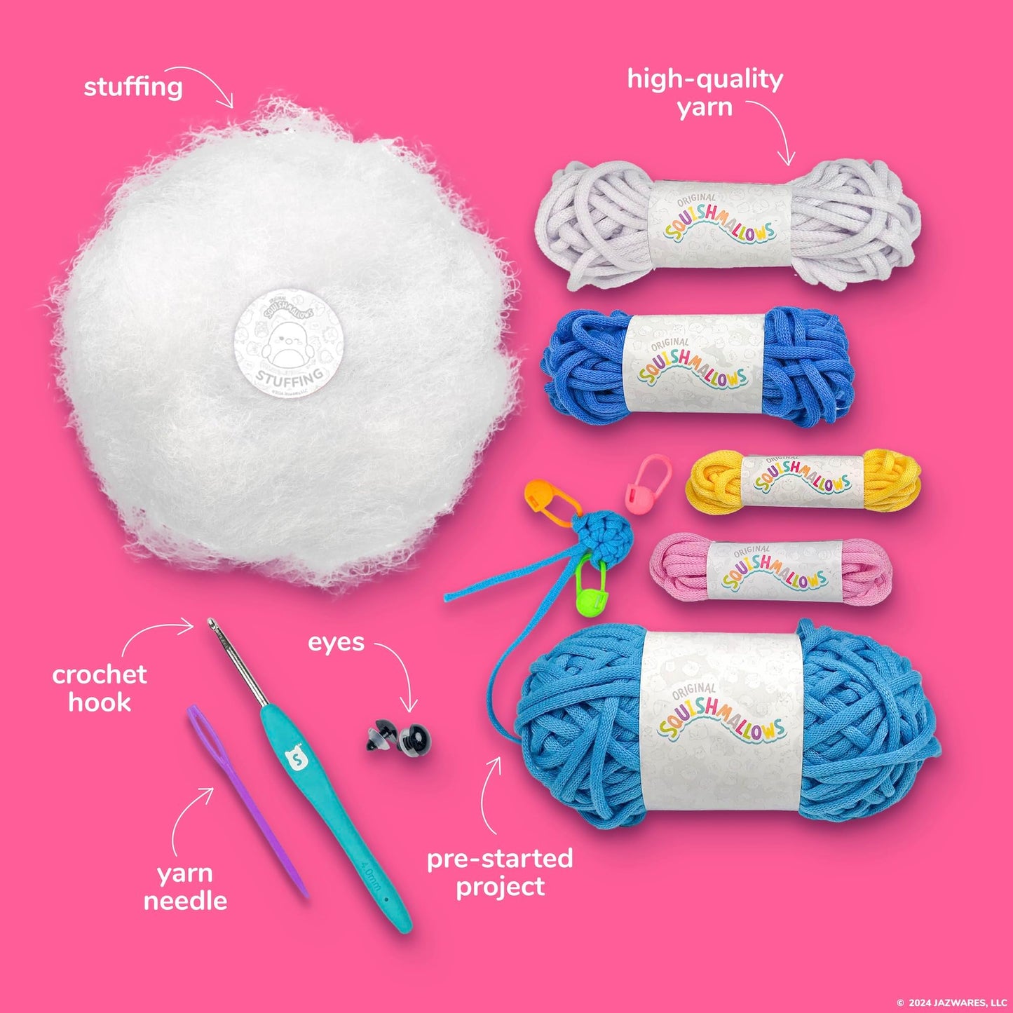 Original Bebe The Bluebird Crochet Kit, Includes Yarn, Crochet Hook, Starter Hooks, Step-by-Step Tutorials, Exclusive Crochet Kit for Beginners, DIY Craft, Crochet Kits, Great Teen Gifts