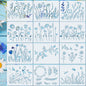 20 Pieces Wildflower Stencils for Painting Template Flower Wall Stencils Reusable Spring Templates PET DIY Drawing for Painting on Wood Wall(Rectangular Style)