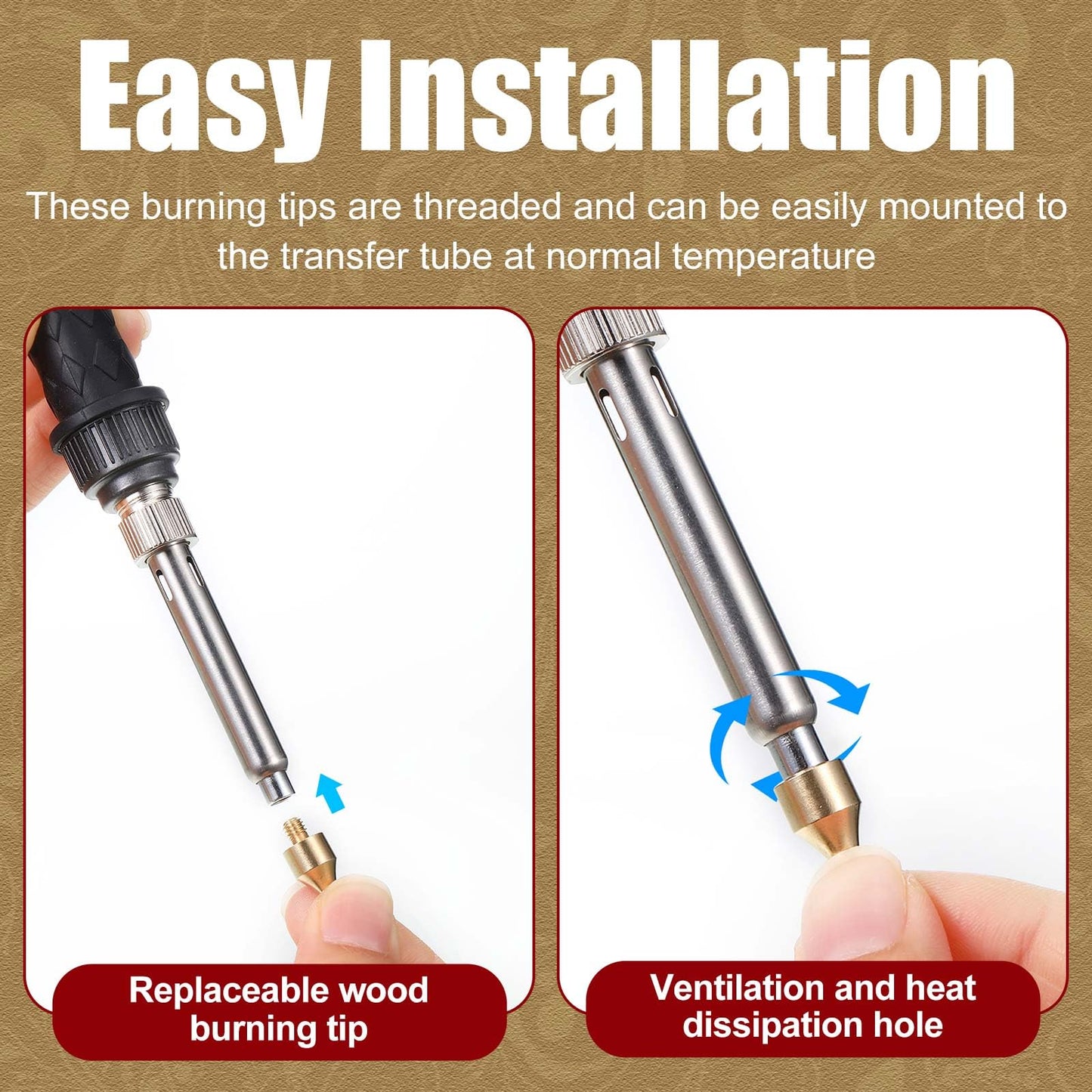 43 Pcs Wood Burning Tips Kit, Wood Burning Letters Numbers Alphabet Stamps Different Shape Stencils Templates for Embossing Branding Crafts Personalization Tools(Different Shape)