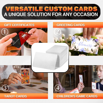 100 Pcs Sublimation Business Card Blanks – Double-Sided Aluminum Alloy Cards, Pearl Color, Thin & Smooth Sublimation Blanks for Printing & Personalization