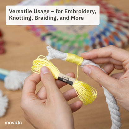 Embroidery Floss Set - 100 Colors, 16 Feet Each: Crafting & Sewing Thread Kit for Friendship Bracelets, Cross Stitch, Weaving, and More – Inovida Embroidery Thread for Beginners and Pros