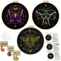 3 Sets Tarot Embroidery Kits for Beginners,Cross Stitch Kit for Adults,Crewel Starters Needlepoint with Moon, Butterfly, Bee and Moth Pattern and Tool