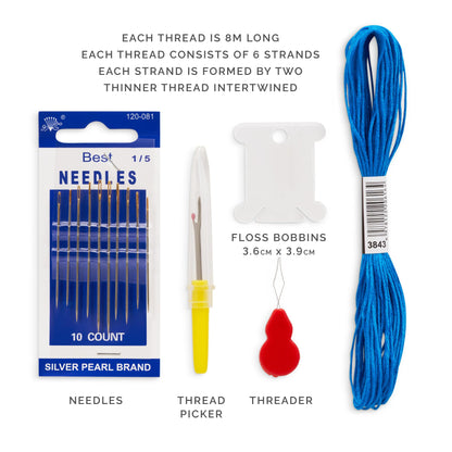 Embroidery Threads 100 Skeins per Pack, Multi Color Embroidery Floss, Cross Stitch Thread, Friendship Bracelet Thread, with Free Needles, Floss Bobbins (100 Colors)
