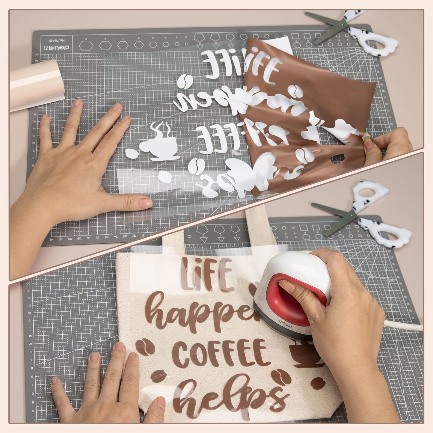 Skin Tone Heat Transfer Vinyl - 10 Sheets Bundle 10x12 Inch Cream Barely Beige Iron on Vinyl Brown Tan HTV Vinyl Craft Cutter DIY T-Shirts Clothing Bags for Cricut Silhouette Cameo