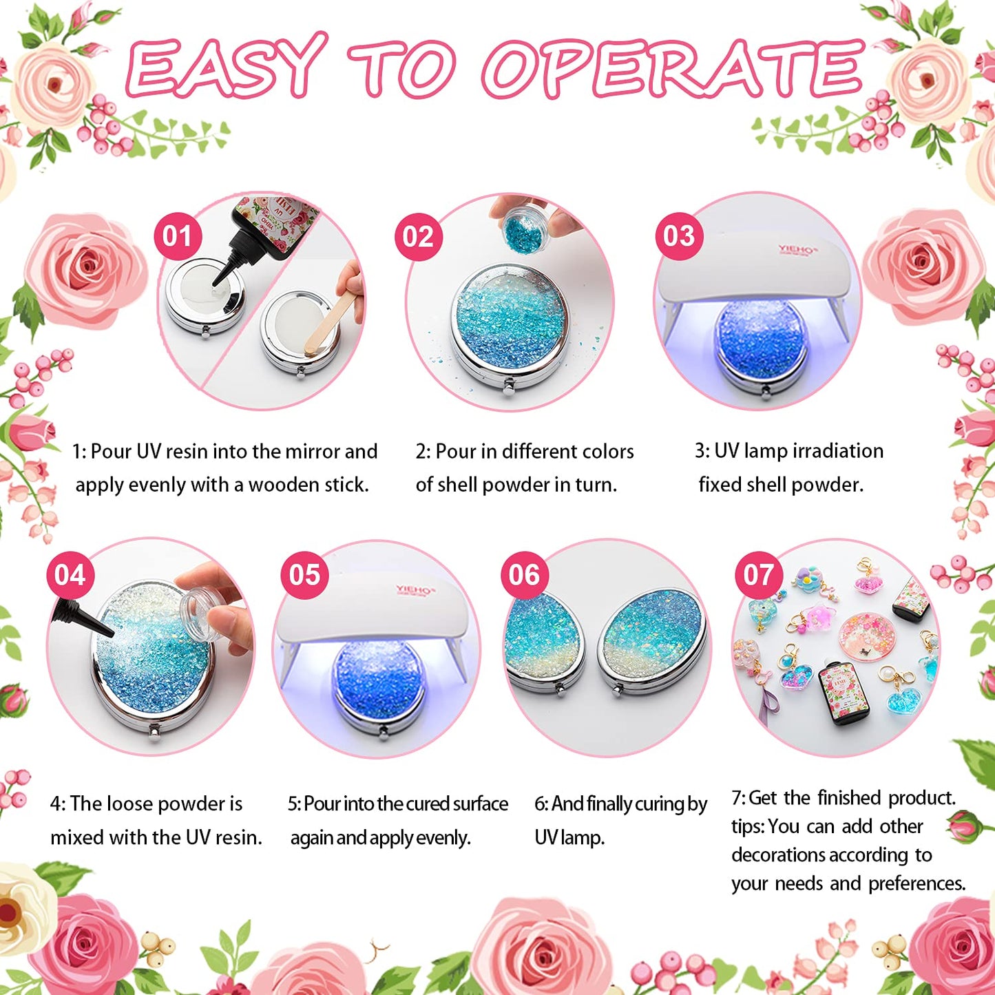 UV Resin-200g Upgraded Crystal Clear Hard UV Curing Epoxy Resin Starter Supplies for Craft Jewelry Making