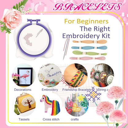 Embroidery Floss Rainbow Color 50 Skeins Per Pack Cross Stitch Threads Friendship Bracelets Floss Crafts Floss