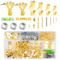 Picture Hanging Assortment Kit, 330PCS Picture Hanging Kit, Picture Hangers, Picture Hanging Hooks, with Sawtooth, Screw Eyes, D Rings, Nails, Screws, Steel Wire,10-100lb Frame Hanging Hardware