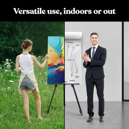 Portable Artist Easel Stand for Painting - Adjustable Height Painting Easel with Bag - Tabletop Art Easel for Painting Canvas Stand, Poster Stand & Wedding Signs Stand - Metal Tripod - 21x66 inches