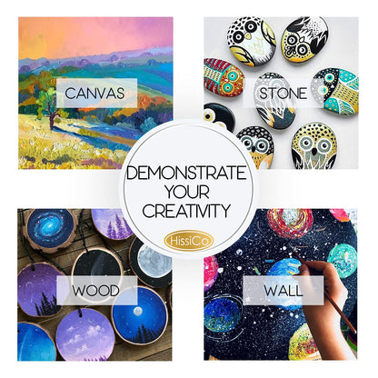 42PCS Acrylic Paint Set of 24 Colors 2fl oz 60ml Bottles with 12 Brushes and 6 Paint Knives,Non Toxic 24 Colors Acrylic Paint No Fading Rich Pigment for Kids Adults Artists Canvas Crafts Wood