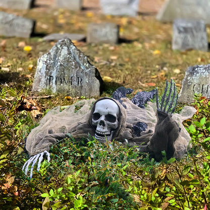 Halloween Zombie Groundbreaker, 65 Inch Skeleton Prop for Outdoor, Lawn, Yard, Patio Decoration, Graveyard Haunted House Decor