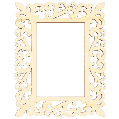 Unfinished Wooden Picture Frames for Crafts with Cutouts and String - Pack of 6