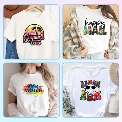 Splash Heat Transfer Vinyl - 16 Sheets 10x12 Inch HTV Ink Watercolor Iron On Vinyl for T-Shirts Hats Clothes,for Cricut & Silhouette Cameo