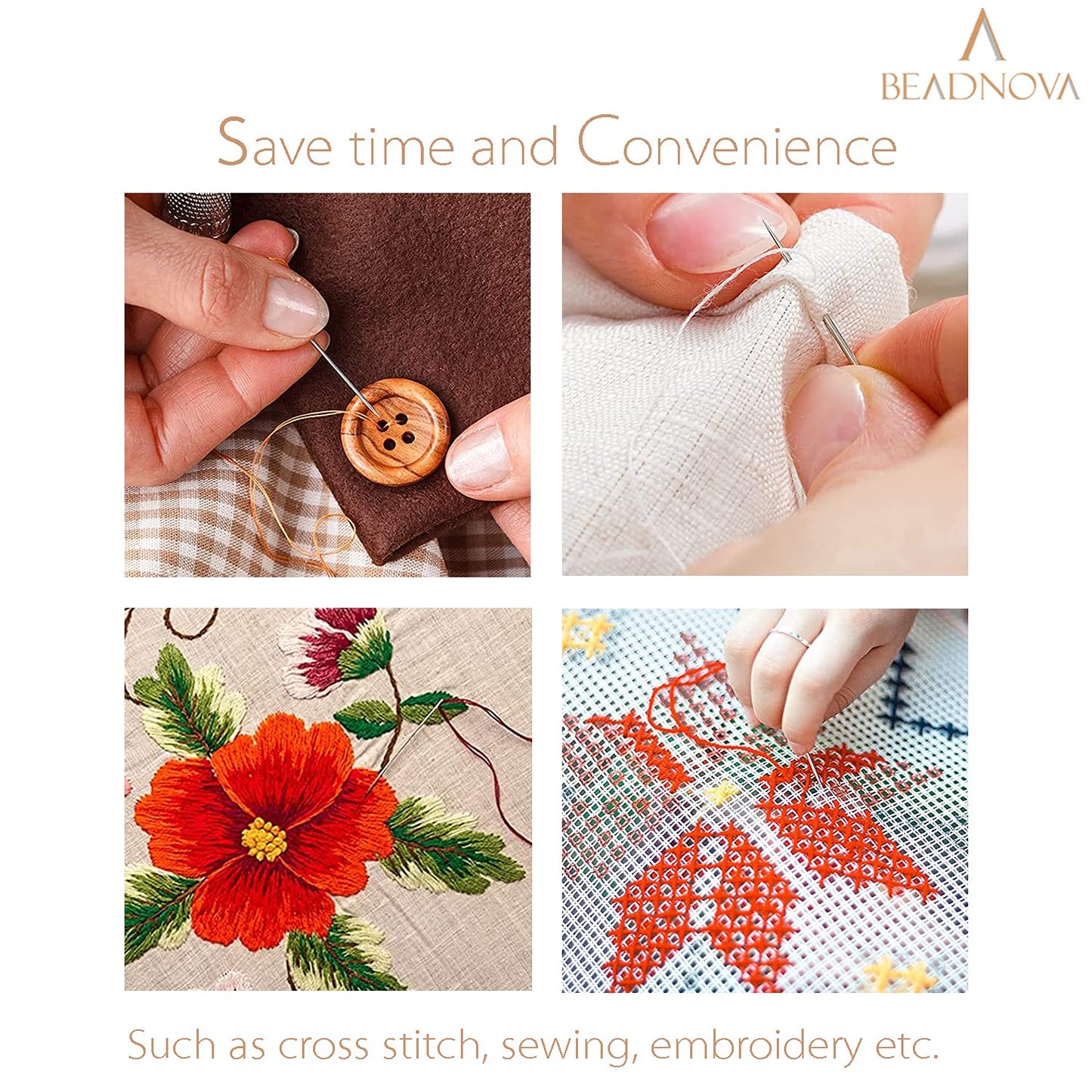 Embroidery Needle Threader Tool 5pcs Plastic Flower Head Sewing Machine Needle Threader for Hand Sewing Cross Stitch Craft Knitting Quilting (5pcs, Mix Colors)