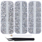6800pcs+ Flatback Glass Hotfix Iron On Rhinestones Crystal for DIY Making with 1 Tweezer & 1 Picking Pen for Shoes, Clothes, Face Art, Bags, Manicure (Clear Crystal, 6-Sizes)