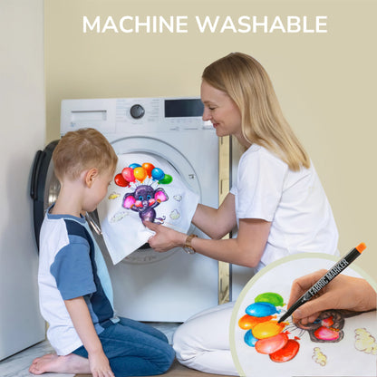 32 Fabric Markers Pens - Non Toxic, Indelible and Permanent Fabric Paint Pens - Fine Point Tip Textile Marker Pen