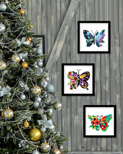 3 Sets Embroidery Stitch Practice kit, Butterfly Flower Embroidery Kit for Beginners Include Cloth Hoops Threads for Craft Lover Hand Stitch with Embroidery Skill Techniques