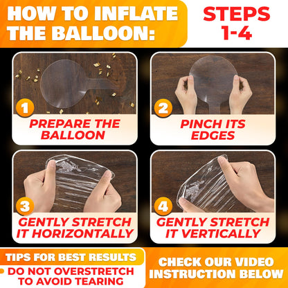 10 Pcs LED Balloons Light Up Balloons for Parties – Clear & Elastic Expands Up to 18" with Gold String Lights & Individual Switch – Glowing Party Decorations for Indoor & Outdoor Events