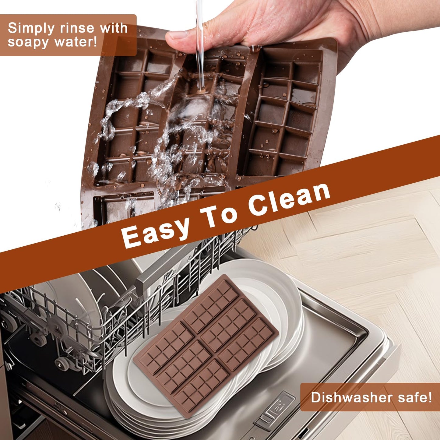 Chocolate Bar Mold,Non-Stick Chocolate Molds, 100% Food Grade Silicone Deep Chocolate Bar Mold for Dubai Chocolate Bar Pistachio, Candy, Knafeh Pistachio Chocolate Bar and More (10 Snap)