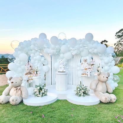 135pcs White Balloons Different Sizes 18" 12" 10" 5" Latex Balloon Garland Arch Kit for Boys Girls Birthday Baby Shower Wedding Anniversary Graduation Party Decorations
