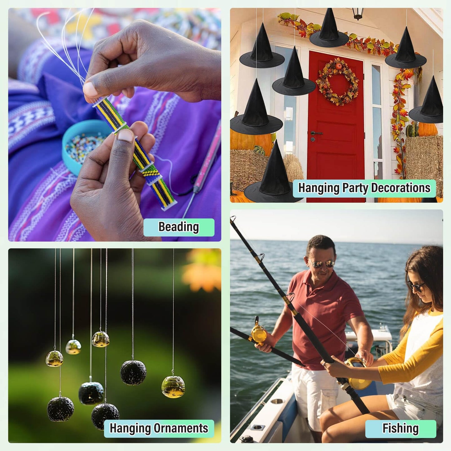 Fishing Line Nylon String Cord Clear Fluorocarbon Strong Monofilament Fishing Wire