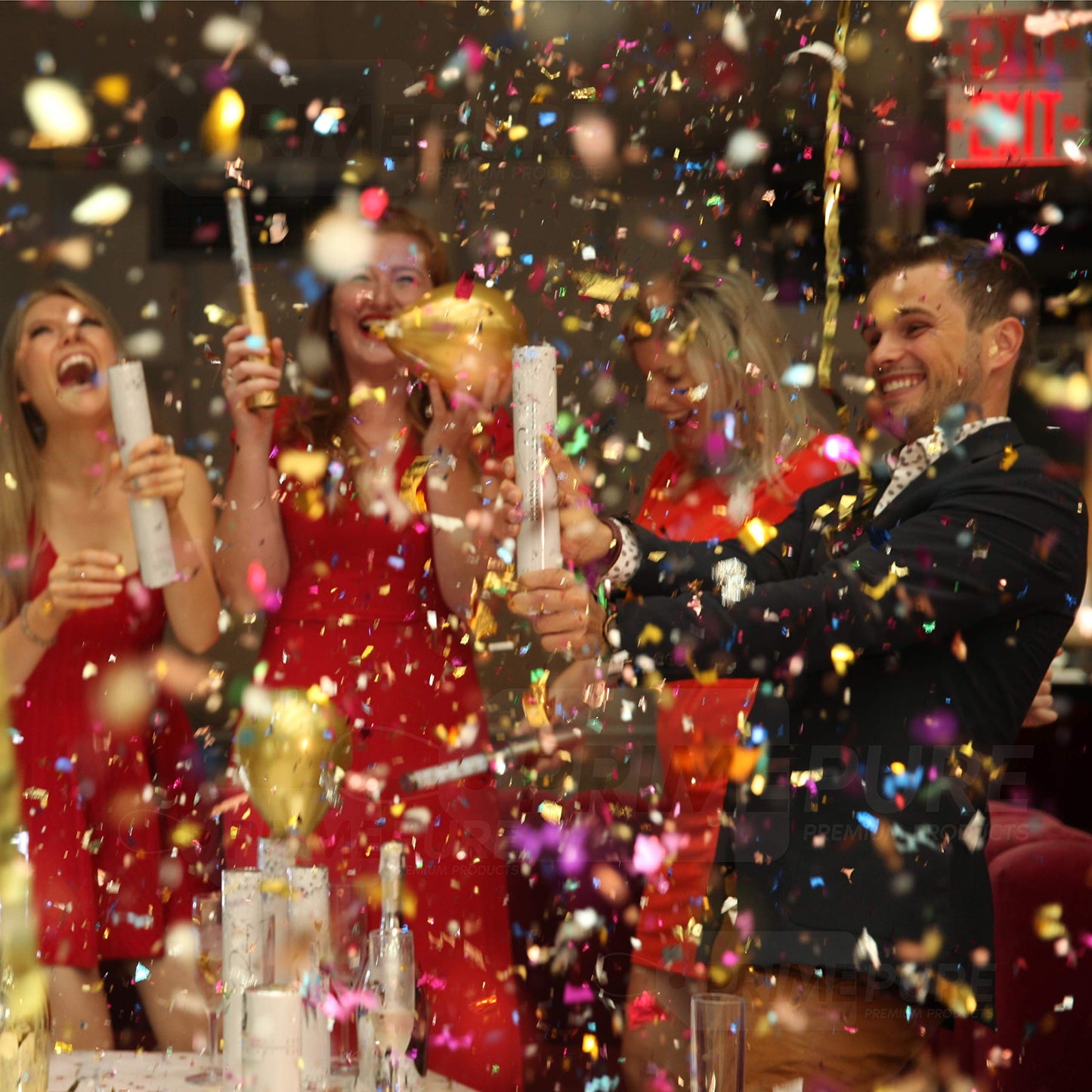 Confetti Cannon Party Poppers - Shredded Multicolor Confetti Poppers - 2 Pack - Party Cannons Shooters Gun for Wedding, Birthdays, Celebrations