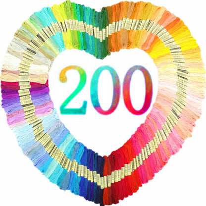 Embroidery Floss | Rainbow Thread for Embroidery, Cross Stitch Thread, Crafting Arts Embroidery Strings Bulk（200 Colors）