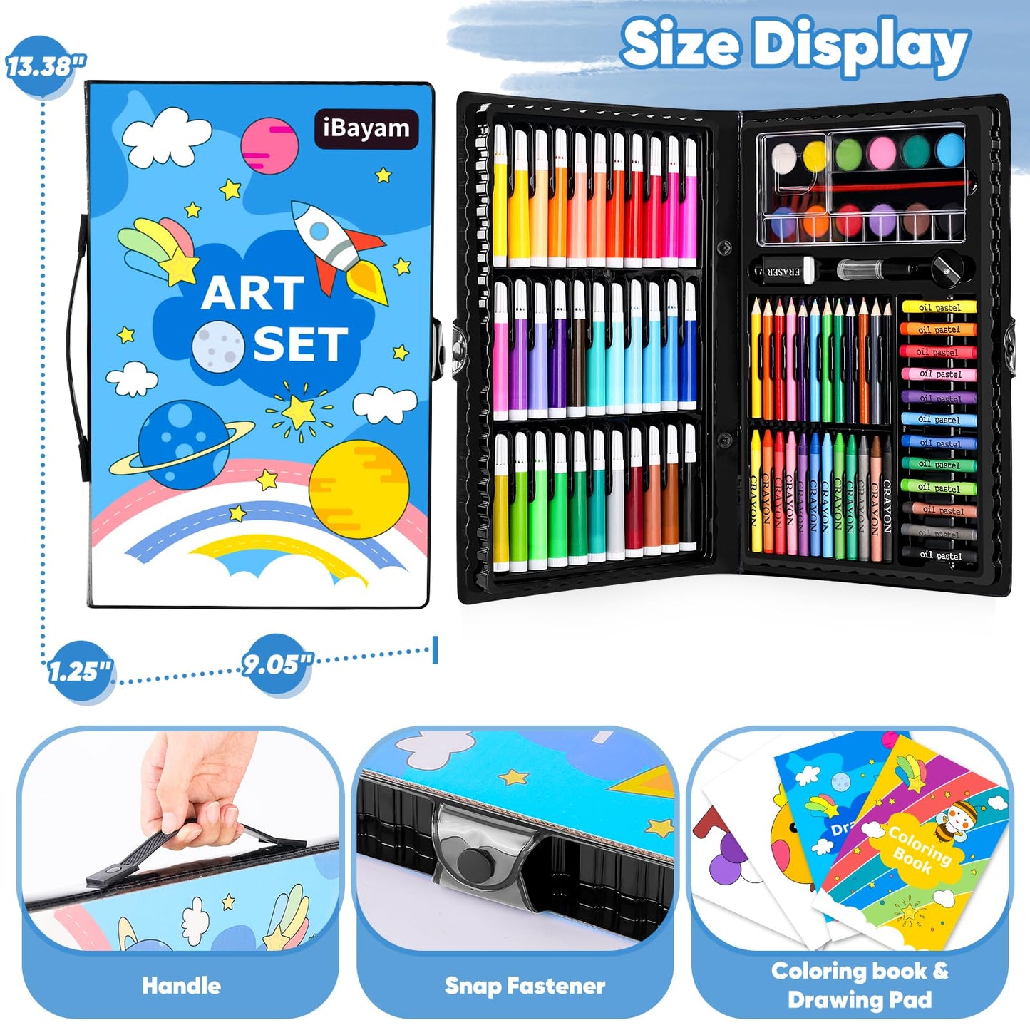 Art Supplies, 149-Pack Drawing Kit Painting Art Set Art Kits Gifts Box, Arts and Crafts for Kids Girls Boys, with Coloring Book, Crayons, Pastels, Pencils, Watercolor Pens & Cakes