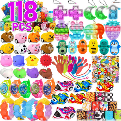 118 Pack Party Favor for Kids 4-8-12, Treasure Box Toys, School Classroom Prizes, Pinata Stuffers Goodie Bag Fillers, Treasure Chest Carnival Prizes