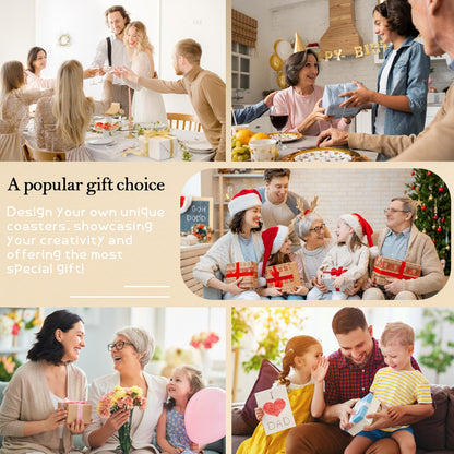 12 Pieces Unfinished Wood Coasters, GOH DODD 4 Inch Wooden Slices Blanks Bulk Set with Foot Pads for Drinks Crafts Laser Engraving Wood Burning Staining Painting Decoupage Wedding Halloween, Round