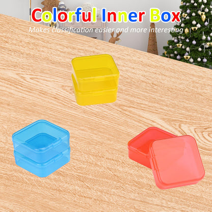 Bead Organizer Box(Red,Yellow,Blue), 31Pcs Small Bead Organizers and Storage Plastic Cases Mini Clear Containers Boxes with Hinged Lid and Rectangle for Bracelet Making DIY Jewelry Craft