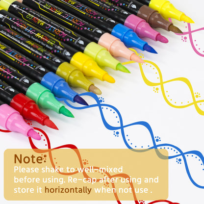 30 Colors Dual Tip Acrylic Paint Markers Pens- Premium Acrylic Paint Markers, Brush & Round Tips, Quick-Drying - for Rock, Canvas, Ceramic, Wood (30 Colors)