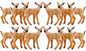 12Pcs Deer Figurines Cake Toppers, Deer Toys Figure, Small Woodland Animals Set of 12 Fawn