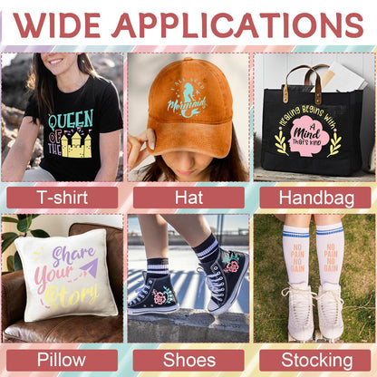 Pastel Iron on Vinyl Boho Heat Transfer Vinyl Bundle 12 X 10 in, 8 Assorted Pastel HTV for T-Shirts,Garment, Easy to Cut & Transfer