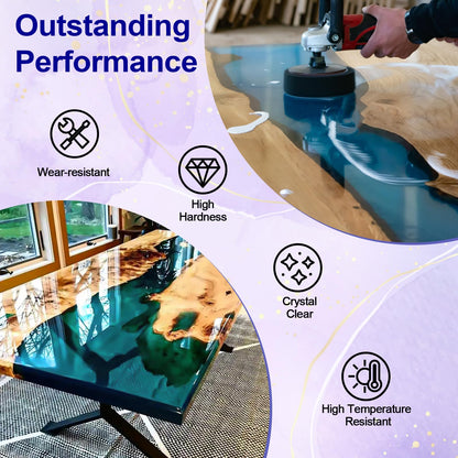 Crystal Clear Epoxy Resin Kit 16oz, Bubble-Free, Anti-Yellowing, Self Leveling Easy Mix 1:1 Coating and Casting Resin for Table Top, Molds, Tumbler Crafts, Painting, Jewelry, DIY Gifts