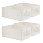 4 Pack Linen Storage Bins, Storage Containers for Organizing Clothing, Jeans, Toys, Books, Shelves, Closet, Wardrobe - Closet Organizers and Storage, Large Storage Boxes Baskets with Window