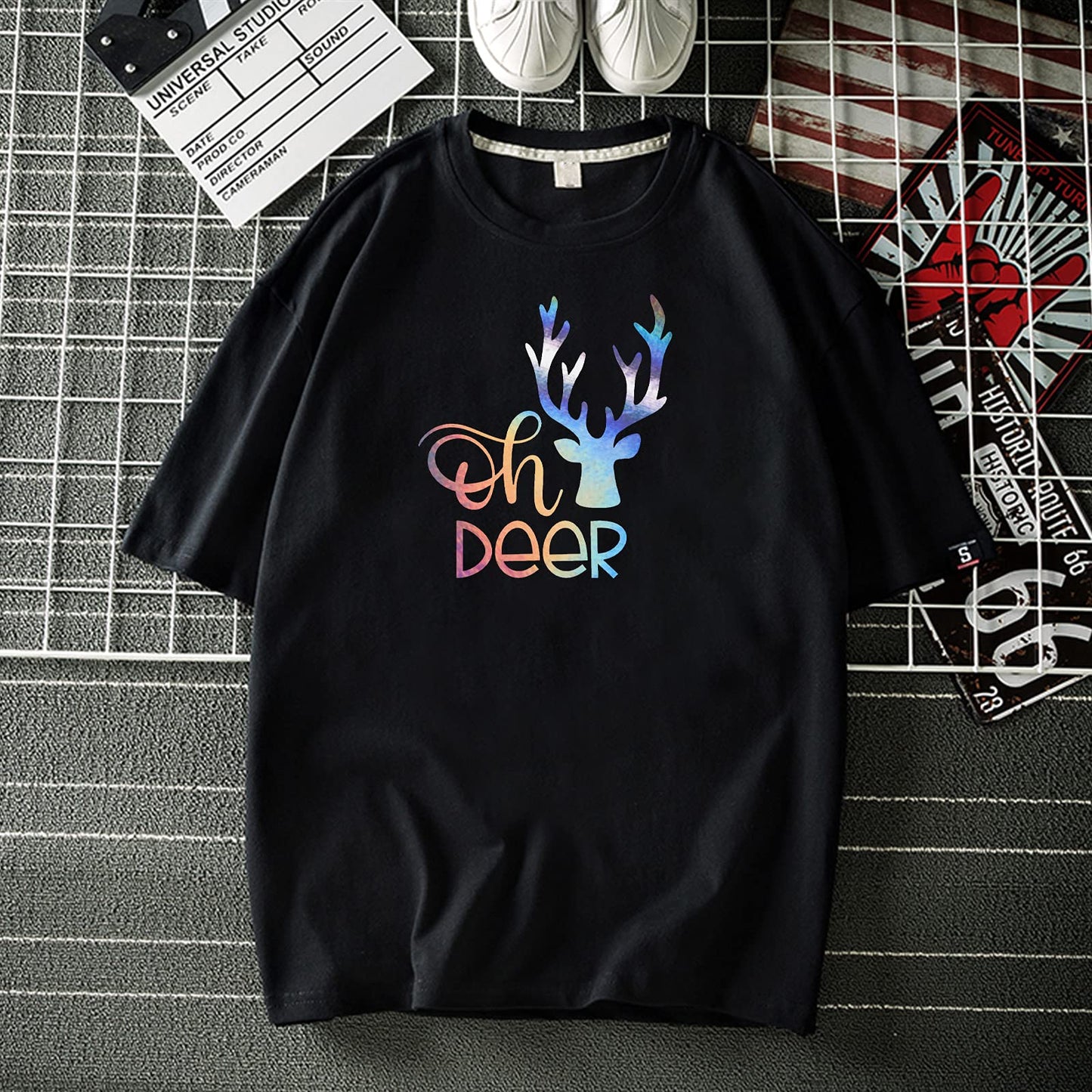 Rainbow Silver Holographic Heat Transfer Vinyl 12" x 6ft Silver Metallic HTV for T-Shirts, Clothing, Rainbow Iron on Vinyl Work with Craft Cutter