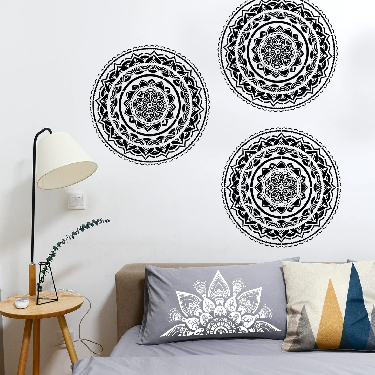 18x10 Inch Mandala Stencil Reusable Painting Templates - Floral Design Drawing Craft for DIY Wall, Tile, Furniture, Canva, Outdoor Indoor Decoration - 4 PCS