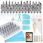 90 PCs Piping Bags and Tips Set, Cake Decorating Supplies Kit with 55 Numbered Icing Piping Tips, 20+2 Pastry Bags for Cake Cupcake, Frosting Piping Kit with Booklet and eBook