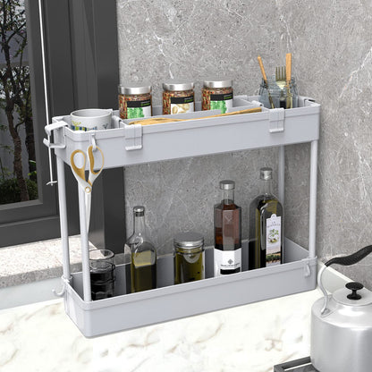 Slim Storage Cart 3 Tier,Bathroom Organizer Rolling Utility,Mobile Shelving Unit Slide Out for Office, Kitchen, Laundry Room & Narrow Places,Gray