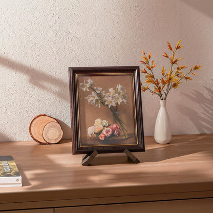 Plate Stand for Display - 6.5 Inch Plate Holder Display Stand, Wooden Picture Frame Holder, Decorative Table Top Easels
